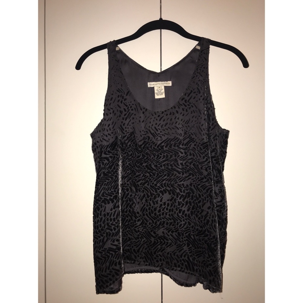 Charlotte Ronson Velvet Burnout Tank